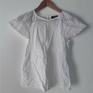 APC White Cotton Lace Eyelet Top